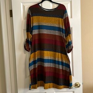 Cute Fall striped Knit Dress